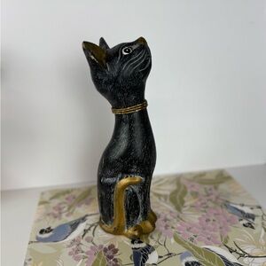 Elegant Black and Gold Cat Figurine